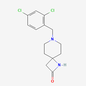 molecular formula C14H16Cl2N2O B2501651 7-[(2,4-二氯苯基)甲基]-1,7-二氮杂螺[3.5]壬烷-2-酮 CAS No. 1240871-13-9