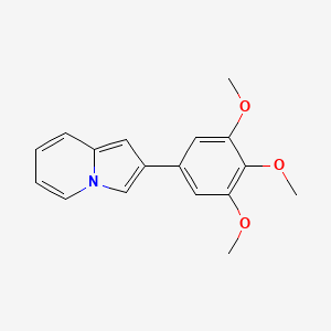 molecular formula C17H17NO3 B2501653 2-(3,4,5-三甲氧基苯基)吲哚啉 CAS No. 496028-45-6