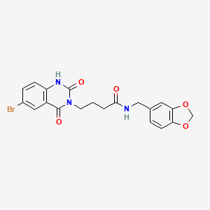 N-(benzo[d][1,3]dioxol-5-ylmethyl)-4-(6-bromo-2,4-dioxo-1,2-dihydroquinazolin-3(4H)-yl)butanamide