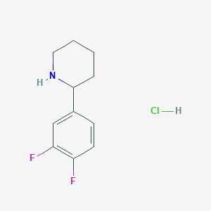 molecular formula C11H14ClF2N B2501656 2-(3,4-Difluorophenyl)piperidine;hydrochloride CAS No. 1203682-32-9