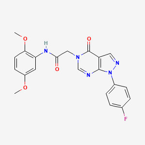 molecular formula C21H18FN5O4 B2501658 N-(2,5-dimethoxyphenyl)-2-(1-(4-fluorophenyl)-4-oxo-1H-pyrazolo[3,4-d]pyrimidin-5(4H)-yl)acetamide CAS No. 852450-53-4