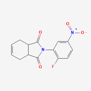 molecular formula C14H11FN2O4 B2501659 2-(2-Fluoro-5-nitrophenyl)-3a,4,7,7a-tetrahydro-1H-isoindole-1,3(2H)-dione CAS No. 387882-95-3