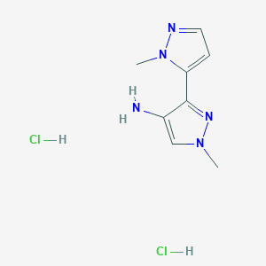 molecular formula C8H13Cl2N5 B2501665 1,2'-二甲基-1H,2'H-[3,3'-联吡唑]-4-胺二盐酸盐 CAS No. 2228903-62-4
