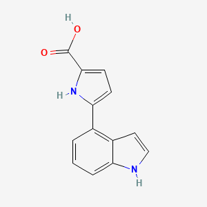 molecular formula C13H10N2O2 B2501666 5-(1H-Indol-4-yl)-1H-pyrrole-2-carboxylic acid CAS No. 2111055-45-7