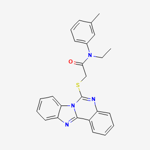 2-(benzimidazo[1,2-c]quinazolin-6-ylthio)-N-ethyl-N-(3-methylphenyl)acetamide