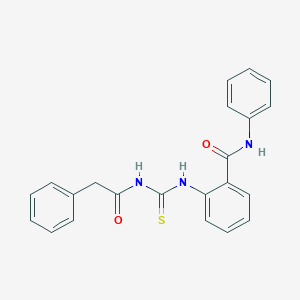 molecular formula C22H19N3O2S B250167 N-phenyl-2-{[(phenylacetyl)carbamothioyl]amino}benzamide 