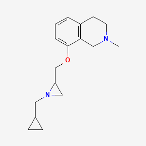 molecular formula C17H24N2O B2501676 8-[[1-(Cyclopropylmethyl)aziridin-2-yl]methoxy]-2-methyl-3,4-dihydro-1H-isoquinoline CAS No. 2418679-62-4