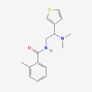 molecular formula C16H20N2OS B2501679 N-(2-(二甲氨基)-2-(噻吩-3-基)乙基)-2-甲基苯甲酰胺 CAS No. 954592-01-9