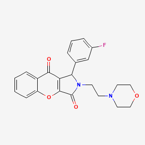 molecular formula C23H21FN2O4 B2501682 1-(3-Fluorophenyl)-2-(2-morpholinoethyl)-1,2-dihydrochromeno[2,3-c]pyrrole-3,9-dione CAS No. 847246-57-5