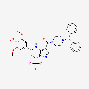 (4-Benzhydrylpiperazin-1-yl)(7-(trifluoromethyl)-5-(3,4,5-trimethoxyphenyl)-4,5,6,7-tetrahydropyrazolo[1,5-a]pyrimidin-3-yl)methanone