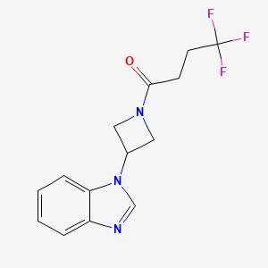 molecular formula C14H14F3N3O B2501692 1-[3-(Benzimidazol-1-yl)azetidin-1-yl]-4,4,4-trifluorobutan-1-one CAS No. 2380098-73-5