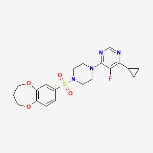4-Cyclopropyl-6-[4-(3,4-dihydro-2H-1,5-benzodioxepin-7-ylsulfonyl)piperazin-1-yl]-5-fluoropyrimidine