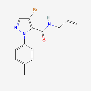 molecular formula C14H14BrN3O B2501700 N-allyl-4-bromo-1-(4-methylphenyl)-1H-pyrazole-5-carboxamide CAS No. 321571-49-7