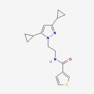 N-(2-(3,5-dicyclopropyl-1H-pyrazol-1-yl)ethyl)thiophene-3-carboxamide