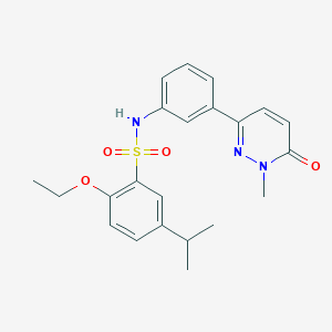 molecular formula C22H25N3O4S B2501707 2-ethoxy-5-isopropyl-N-(3-(1-methyl-6-oxo-1,6-dihydropyridazin-3-yl)phenyl)benzenesulfonamide CAS No. 941920-55-4