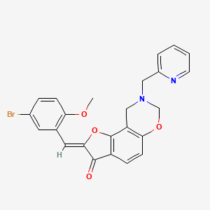 (Z)-2-(5-bromo-2-methoxybenzylidene)-8-(pyridin-2-ylmethyl)-8,9-dihydro-2H-benzofuro[7,6-e][1,3]oxazin-3(7H)-one