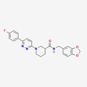 molecular formula C24H23FN4O3 B2501714 N-(1,3-benzodioxol-5-ylmethyl)-1-[6-(4-fluorophenyl)pyridazin-3-yl]piperidine-3-carboxamide CAS No. 1105232-48-1