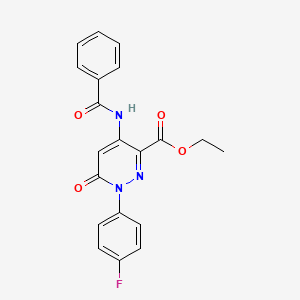 molecular formula C20H16FN3O4 B2501715 Ethyl 4-benzamido-1-(4-fluorophenyl)-6-oxo-1,6-dihydropyridazine-3-carboxylate CAS No. 941974-61-4