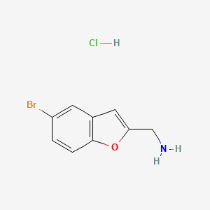 molecular formula C9H9BrClNO B2501717 5-溴-1-苯并呋喃-2-基甲胺盐酸盐 CAS No. 2094160-53-7