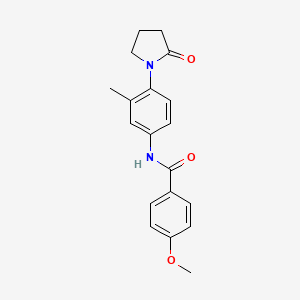 molecular formula C19H20N2O3 B2501718 4-methoxy-N-(3-methyl-4-(2-oxopyrrolidin-1-yl)phenyl)benzamide CAS No. 941992-76-3