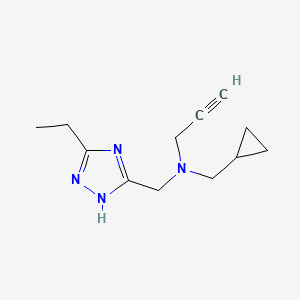 (cyclopropylmethyl)[(5-ethyl-1H-1,2,4-triazol-3-yl)methyl](prop-2-yn-1-yl)amine