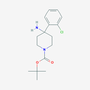 molecular formula C16H23ClN2O2 B2501724 叔丁基 4-氨基-4-(2-氯苯基)哌啶-1-羧酸酯 CAS No. 1713164-00-1