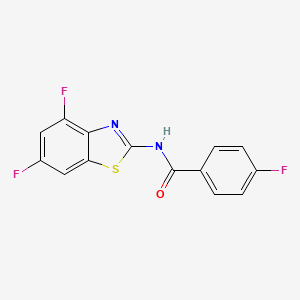 molecular formula C14H7F3N2OS B2501725 N-(4,6-difluorobenzo[d]thiazol-2-yl)-4-fluorobenzamide CAS No. 313554-91-5