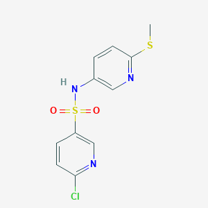 molecular formula C11H10ClN3O2S2 B2501726 6-Chloro-N-(6-methylsulfanylpyridin-3-yl)pyridine-3-sulfonamide CAS No. 1436165-27-3