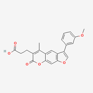 molecular formula C22H18O6 B2501728 3-[3-(3-甲氧基苯基)-5-甲基-7-氧代呋喃[3,2-g]色烯-6-基]丙酸 CAS No. 777857-58-6