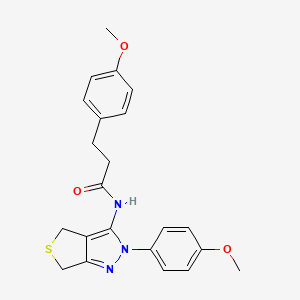 molecular formula C22H23N3O3S B2501731 3-(4-methoxyphenyl)-N-[2-(4-methoxyphenyl)-4,6-dihydrothieno[3,4-c]pyrazol-3-yl]propanamide CAS No. 893941-92-9
