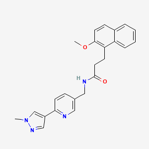 3-(2-methoxynaphthalen-1-yl)-N-((6-(1-methyl-1H-pyrazol-4-yl)pyridin-3-yl)methyl)propanamide