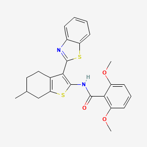 molecular formula C25H24N2O3S2 B2501741 N-[3-(1,3-benzothiazol-2-yl)-6-methyl-4,5,6,7-tetrahydro-1-benzothiophen-2-yl]-2,6-dimethoxybenzamide CAS No. 397277-21-3