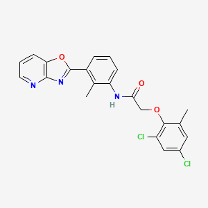 molecular formula C22H17Cl2N3O3 B2501745 2-(2,4-dichloro-6-methylphenoxy)-N-[2-methyl-3-([1,3]oxazolo[4,5-b]pyridin-2-yl)phenyl]acetamide CAS No. 361183-91-7