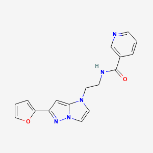 molecular formula C17H15N5O2 B2501746 N-(2-(6-(furan-2-yl)-1H-imidazo[1,2-b]pyrazol-1-yl)ethyl)nicotinamide CAS No. 1795085-84-5