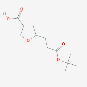 molecular formula C12H20O5 B2501758 5-(3-(tert-Butoxy)-3-oxopropyl)tetrahydrofuran-3-carboxylic acid CAS No. 2089277-53-0