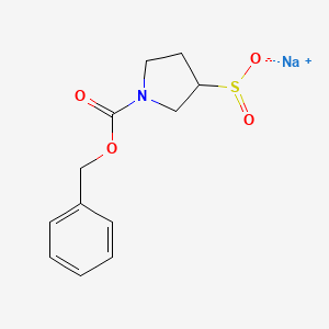 molecular formula C12H14NNaO4S B2501761 Sodium;1-phenylmethoxycarbonylpyrrolidine-3-sulfinate CAS No. 2137564-05-5
