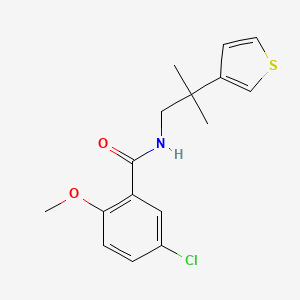 molecular formula C16H18ClNO2S B2501769 5-chloro-2-methoxy-N-(2-methyl-2-(thiophen-3-yl)propyl)benzamide CAS No. 2319895-79-7