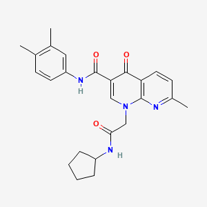 molecular formula C25H28N4O3 B2501771 1-(2-(环戊基氨基)-2-氧代乙基)-N-(3,4-二甲苯基)-7-甲基-4-氧代-1,4-二氢-1,8-萘啶-3-甲酰胺 CAS No. 1251594-38-3