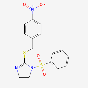 1-(Benzenesulfonyl)-2-[(4-nitrophenyl)methylsulfanyl]-4,5-dihydroimidazole