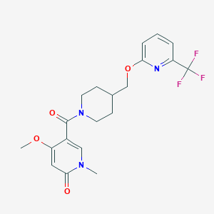 4-Methoxy-1-methyl-5-[4-({[6-(trifluoromethyl)pyridin-2-yl]oxy}methyl)piperidine-1-carbonyl]-1,2-dihydropyridin-2-one