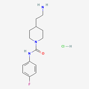 molecular formula C14H21ClFN3O B2501781 4-(2-aminoethyl)-N-(4-fluorophenyl)piperidine-1-carboxamide hydrochloride CAS No. 2320898-33-5