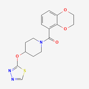 molecular formula C16H17N3O4S B2501785 (4-((1,3,4-Thiadiazol-2-yl)oxy)piperidin-1-yl)(2,3-dihydrobenzo[b][1,4]dioxin-5-yl)methanone CAS No. 2191212-86-7