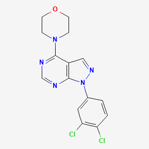 molecular formula C15H13Cl2N5O B2501786 4-(1-(3,4-二氯苯基)-1H-吡唑并[3,4-d]嘧啶-4-基)吗啉 CAS No. 890897-89-9