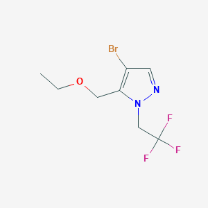 molecular formula C8H10BrF3N2O B2501787 4-bromo-5-(ethoxymethyl)-1-(2,2,2-trifluoroethyl)-1H-pyrazole CAS No. 1856088-71-5