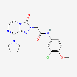 molecular formula C18H19ClN6O3 B2501788 N-(3-chloro-4-methoxyphenyl)-2-(3-oxo-8-pyrrolidin-1-yl[1,2,4]triazolo[4,3-a]pyrazin-2(3H)-yl)acetamide CAS No. 1251681-87-4