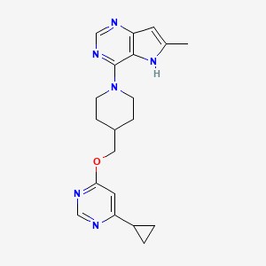 4-(4-(((6-cyclopropylpyrimidin-4-yl)oxy)methyl)piperidin-1-yl)-6-methyl-5H-pyrrolo[3,2-d]pyrimidine