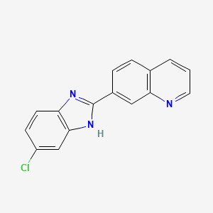 molecular formula C16H10ClN3 B2501800 7-(6-Chloro-1H-benzimidazol-2-yl)quinoline CAS No. 2226196-51-4