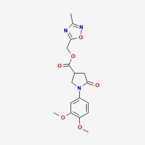 molecular formula C17H19N3O6 B2501807 (3-Methyl-1,2,4-oxadiazol-5-yl)methyl 1-(3,4-dimethoxyphenyl)-5-oxopyrrolidine-3-carboxylate CAS No. 2309587-93-5