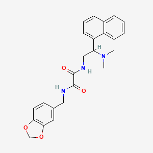 molecular formula C24H25N3O4 B2501819 N1-(benzo[d][1,3]dioxol-5-ylmethyl)-N2-(2-(dimethylamino)-2-(naphthalen-1-yl)ethyl)oxalamide CAS No. 942012-96-6