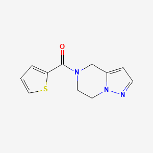 molecular formula C11H11N3OS B2501822 (6,7-dihydropyrazolo[1,5-a]pyrazin-5(4H)-yl)(thiophen-2-yl)methanone CAS No. 2034264-56-5